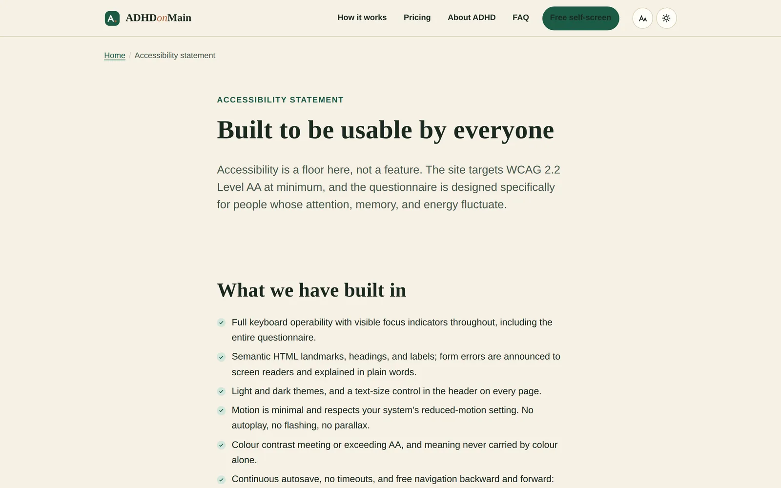 ADHD on Main: Accessibility