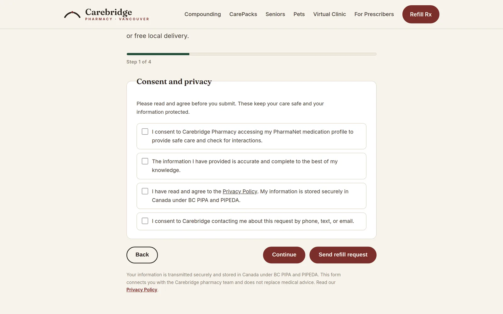 Carebridge Pharmacy: Consent
