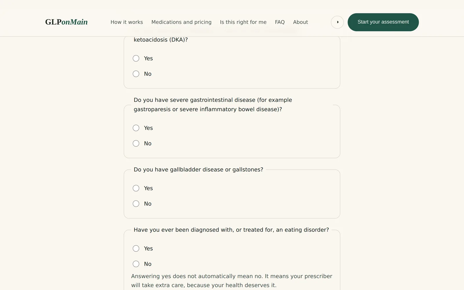 GLPonMain: Safety screening