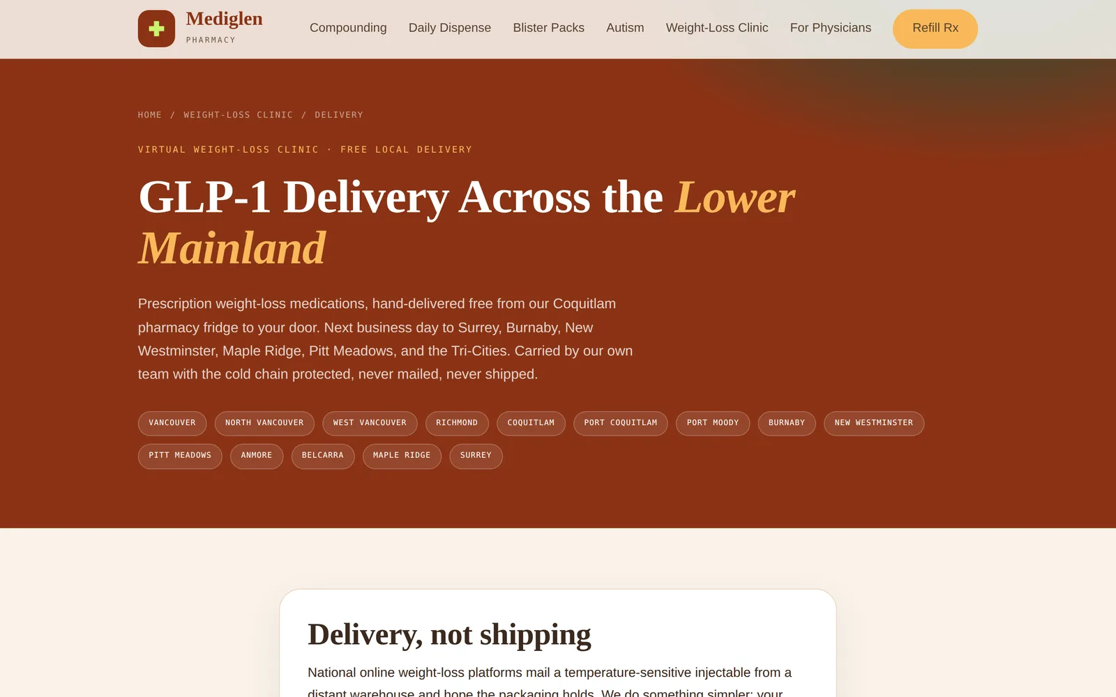 Mediglen Pharmacy and Compounding: Cold chain delivery