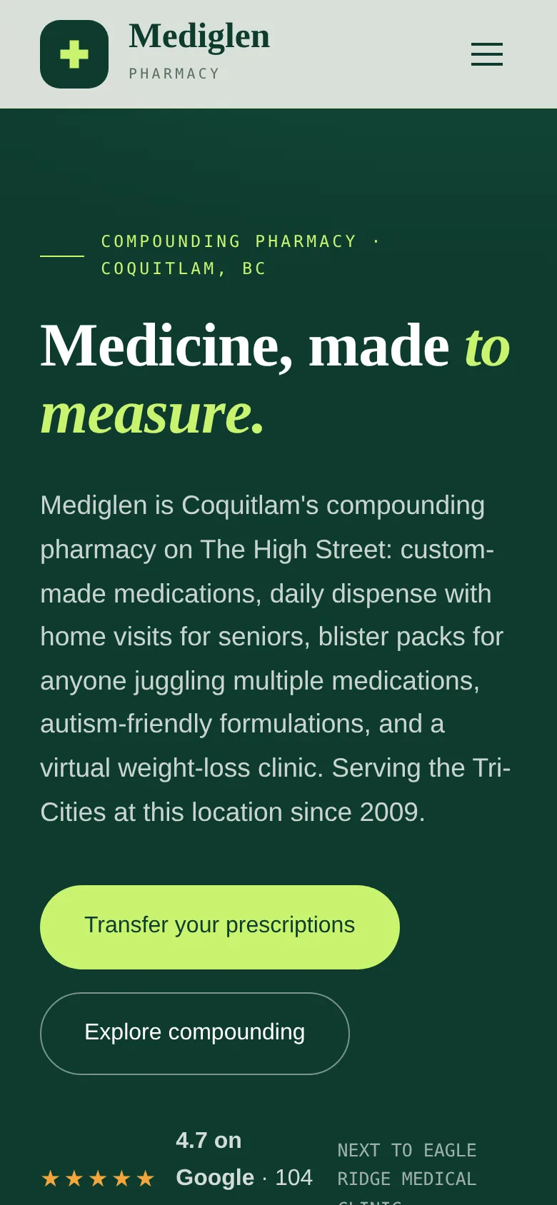 Mediglen Pharmacy and Compounding: On a phone