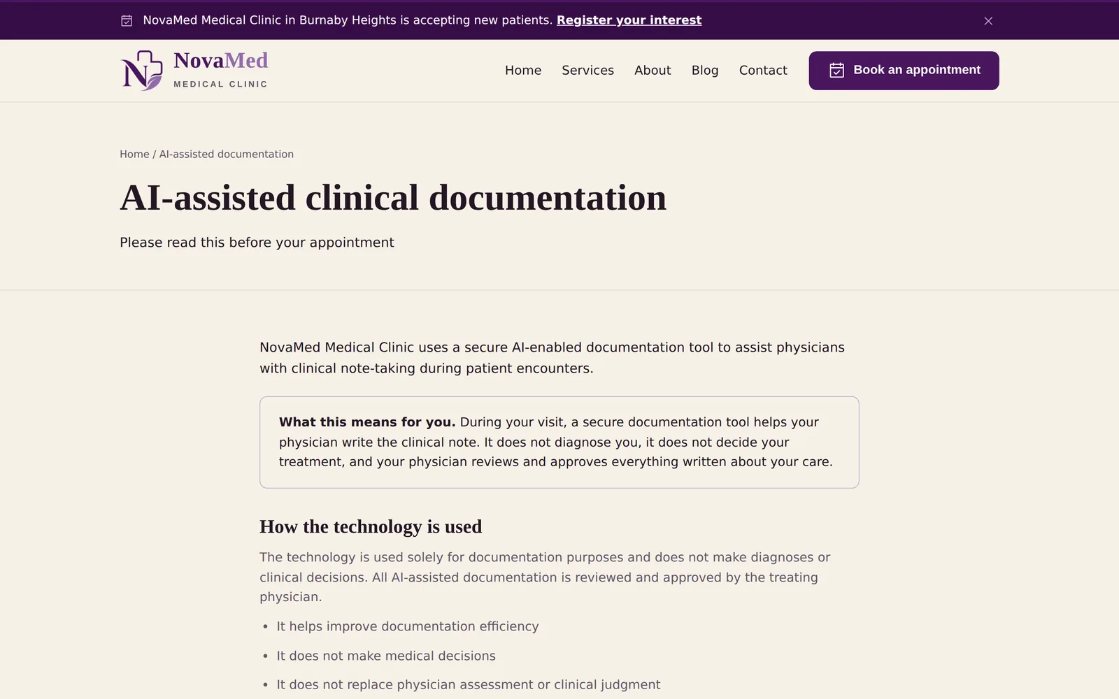 NovaMed Medical Clinic: AI documentation