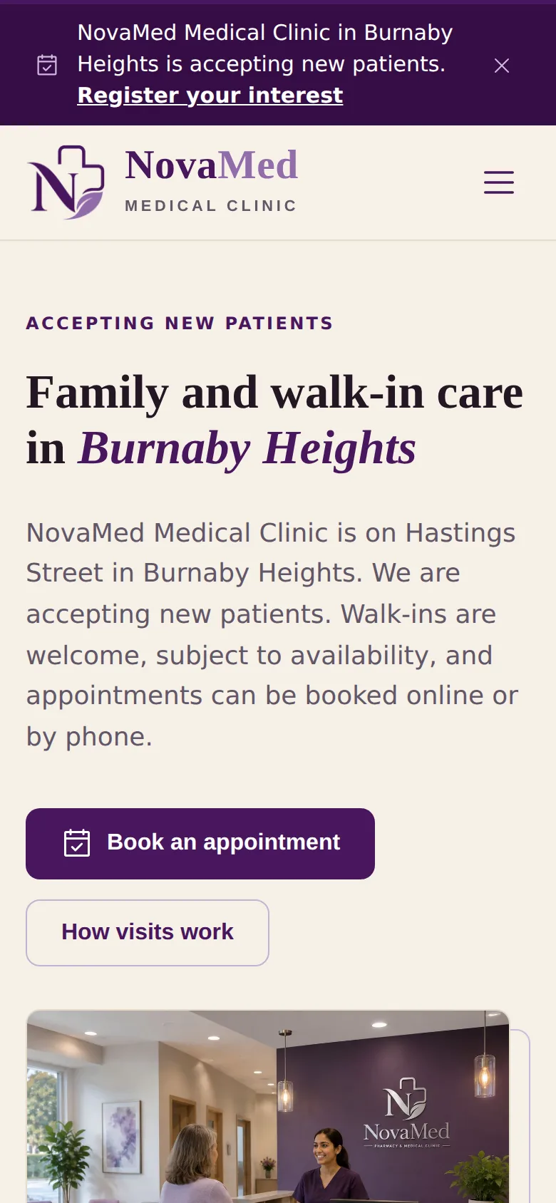 NovaMed Medical Clinic: On a phone