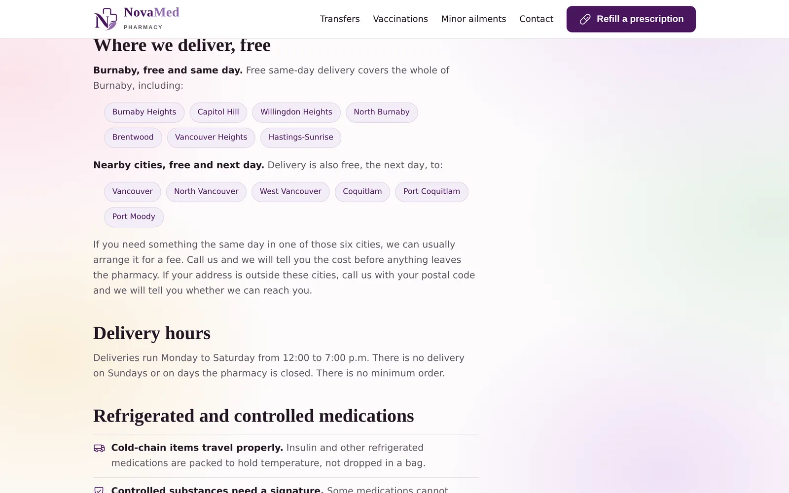 NovaMed Pharmacy: Delivery