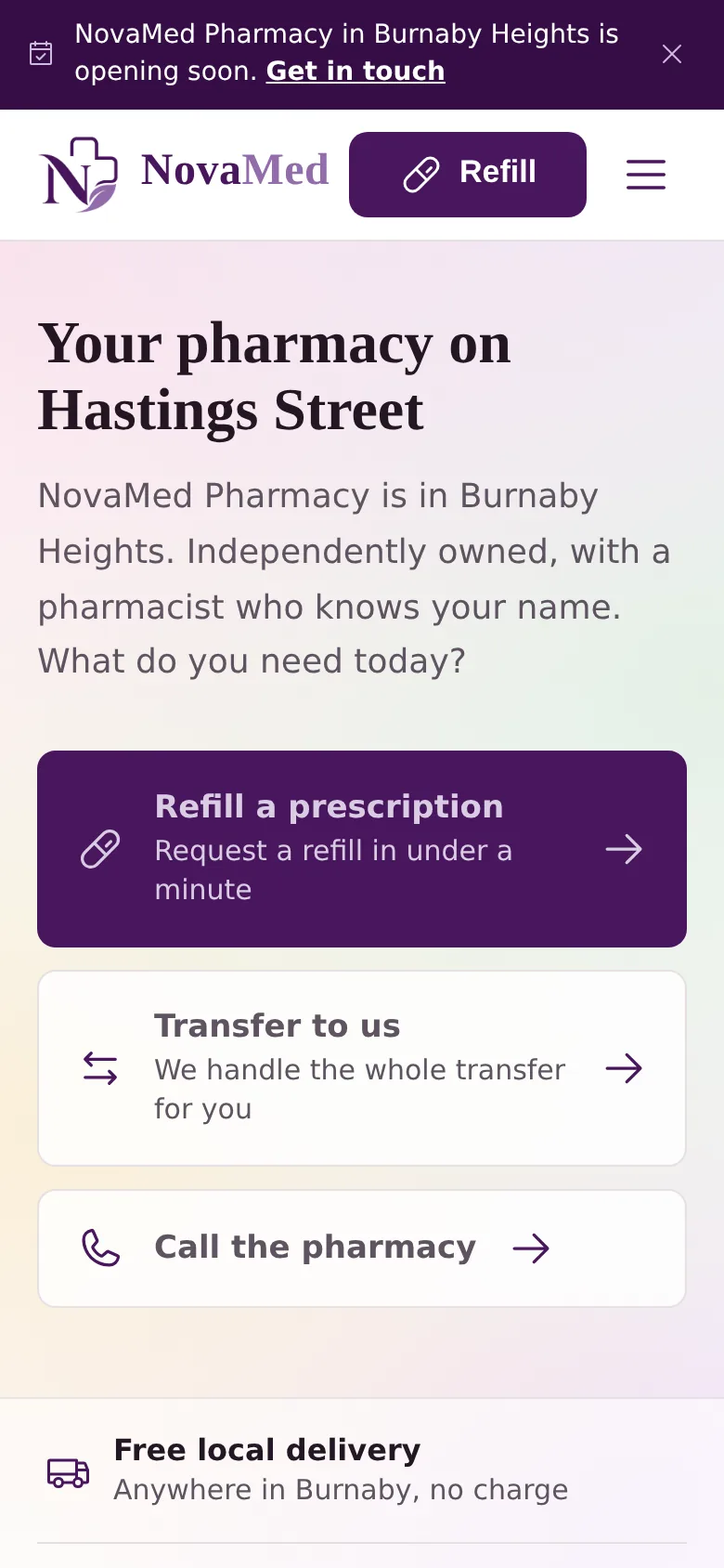 NovaMed Pharmacy: On a phone