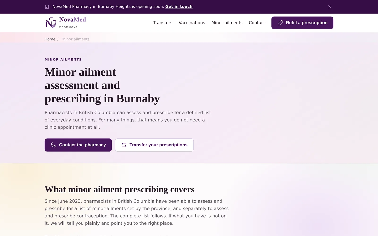 NovaMed Pharmacy: Minor ailments