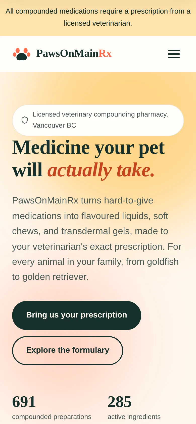 PawsOnMainRx: On a phone