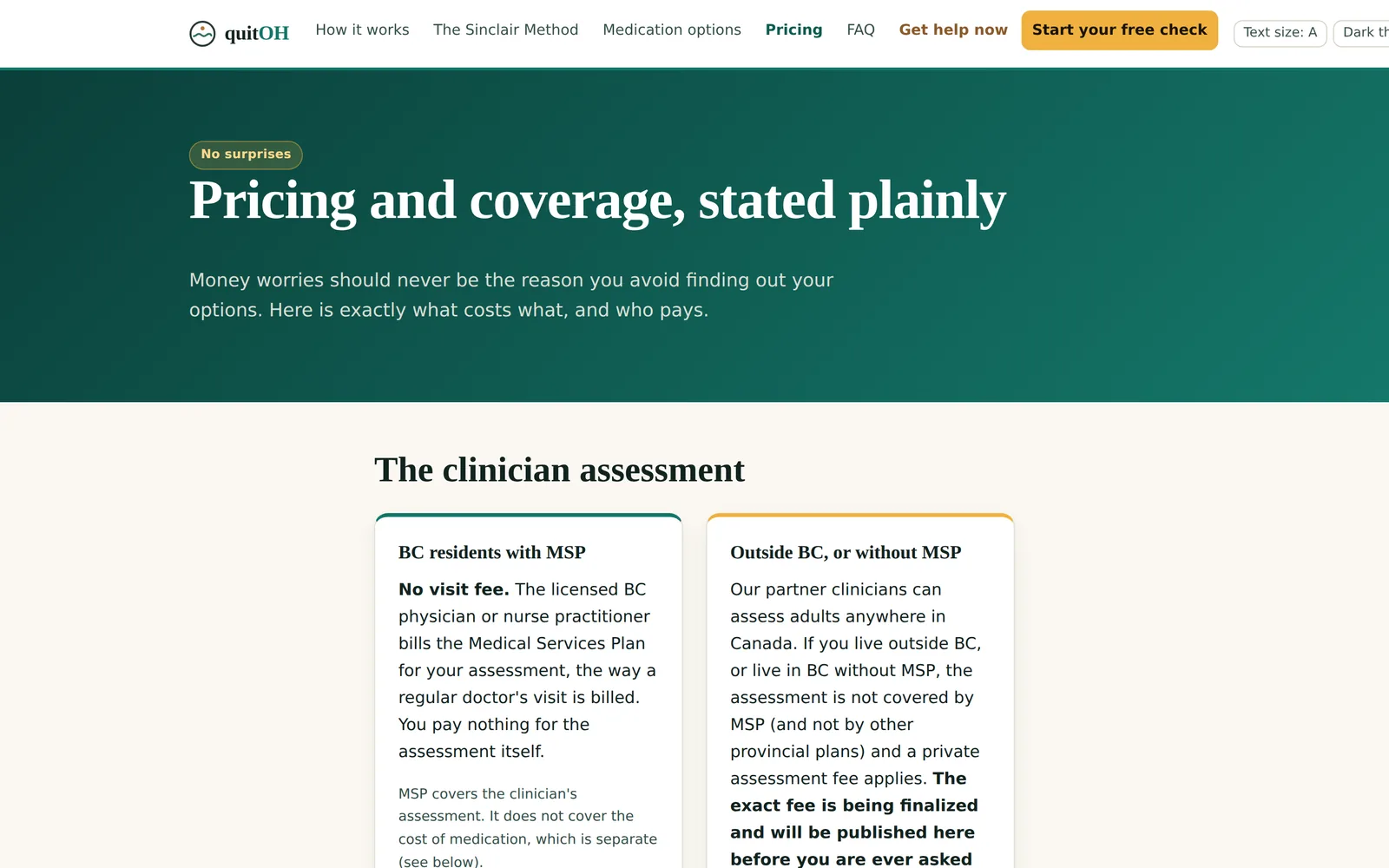 quitOH: Cost and coverage