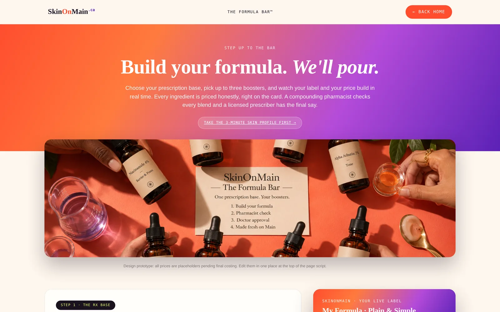 SkinOnMain: Skin formula bar
