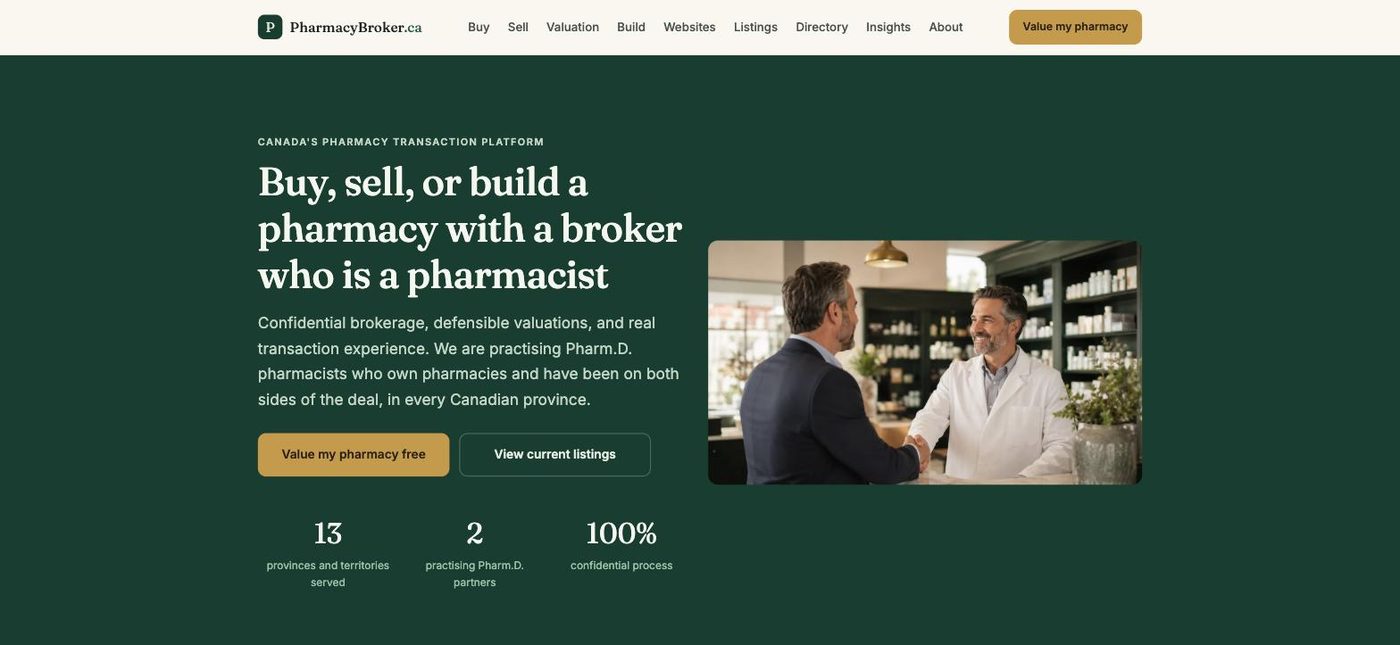 PharmacyBroker.ca home page